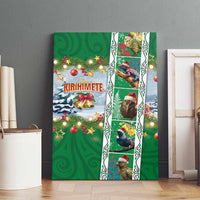 New Zealand Merry Christmas Canvas Wall Art Maori Animals, Koru Tattoo - Green Xmas Style LT03 - Polynesian Pride