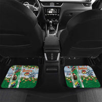New Zealand Merry Christmas Car Mats Maori Animals, Koru Tattoo - Green Xmas Style LT03 Set 2pcs - Back Green - Polynesian Pride