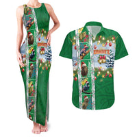 New Zealand Merry Christmas Couples Matching Tank Maxi Dress and Hawaiian Shirt Maori Animals, Koru Tattoo - Green Xmas Style LT03 Green - Polynesian Pride