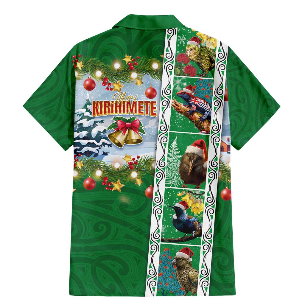 New Zealand Merry Christmas Family Matching Mermaid Dress and Hawaiian Shirt Maori Animals, Koru Tattoo - Green Xmas Style LT03 - Polynesian Pride
