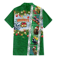 New Zealand Merry Christmas Family Matching Mermaid Dress and Hawaiian Shirt Maori Animals, Koru Tattoo - Green Xmas Style LT03 - Polynesian Pride