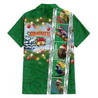 New Zealand Merry Christmas Family Matching Off Shoulder Maxi Dress and Hawaiian Shirt Maori Animals, Koru Tattoo - Green Xmas Style LT03 - Polynesian Pride