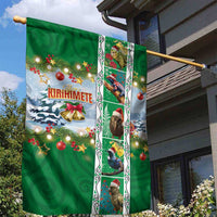 New Zealand Merry Christmas Garden Flag Maori Animals, Koru Tattoo - Green Xmas Style LT03 - Polynesian Pride