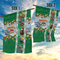New Zealand Merry Christmas Garden Flag Maori Animals, Koru Tattoo - Green Xmas Style LT03 - Polynesian Pride
