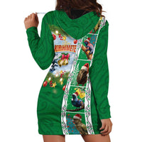 New Zealand Merry Christmas Hoodie Dress Maori Animals, Koru Tattoo - Green Xmas Style LT03 - Polynesian Pride
