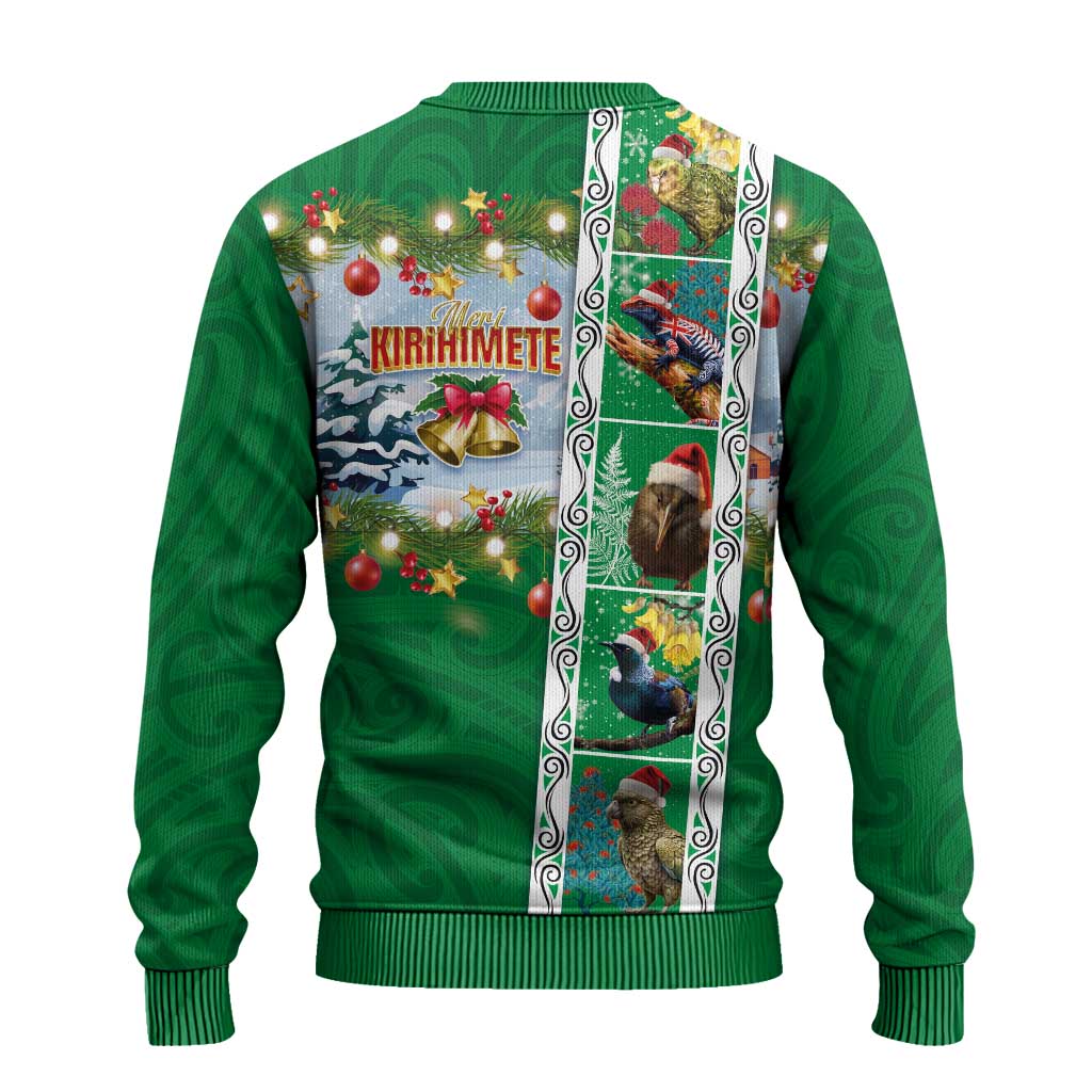 New Zealand Merry Christmas Ugly Christmas Sweater Maori Animals, Koru Tattoo - Green Xmas Style LT03 - Polynesian Pride