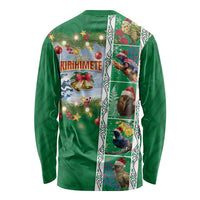 New Zealand Merry Christmas Long Sleeve Shirt Maori Animals, Koru Tattoo - Green Xmas Style LT03 - Polynesian Pride