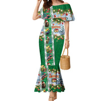 New Zealand Merry Christmas Mermaid Dress Maori Animals, Koru Tattoo - Green Xmas Style LT03 Women Green - Polynesian Pride