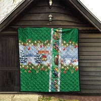 New Zealand Merry Christmas Quilt Maori Animals, Koru Tattoo - Green Xmas Style LT03 - Polynesian Pride