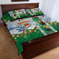 New Zealand Merry Christmas Quilt Bed Set Maori Animals, Koru Tattoo - Green Xmas Style LT03 - Polynesian Pride