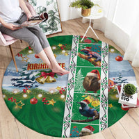New Zealand Merry Christmas Round Carpet Maori Animals, Koru Tattoo - Green Xmas Style LT03 - Polynesian Pride
