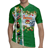 New Zealand Merry Christmas Rugby Jersey Maori Animals, Koru Tattoo - Green Xmas Style LT03 - Polynesian Pride
