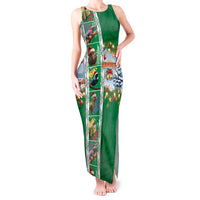 New Zealand Merry Christmas Tank Maxi Dress Maori Animals, Koru Tattoo - Green Xmas Style LT03 Women Green - Polynesian Pride