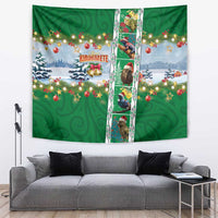 New Zealand Merry Christmas Tapestry Maori Animals, Koru Tattoo - Green Xmas Style LT03 Green - Polynesian Pride