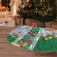 New Zealand Merry Christmas Tree Skirt Maori Animals, Koru Tattoo - Green Xmas Style LT03 - Polynesian Pride