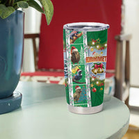 New Zealand Merry Christmas Tumbler Cup Maori Animals Xmas Style and Koru Tattoo Green Color LT03 - Polynesian Pride