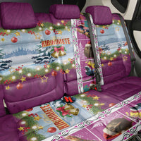 New Zealand Merry Christmas Back Car Seat Cover Maori Animals, Koru Tattoo - Pink Xmas Style LT03 - Polynesian Pride