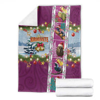 New Zealand Merry Christmas Blanket Maori Animals, Koru Tattoo - Pink Xmas Style LT03 - Polynesian Pride