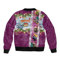 New Zealand Merry Christmas Bomber Jacket Maori Animals, Koru Tattoo - Pink Xmas Style LT03 - Polynesian Pride