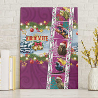 New Zealand Merry Christmas Canvas Wall Art Maori Animals, Koru Tattoo - Pink Xmas Style LT03 Without Frame Pink - Polynesian Pride