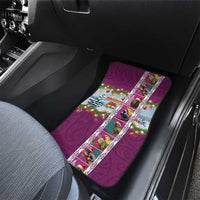 New Zealand Merry Christmas Car Mats Maori Animals, Koru Tattoo - Pink Xmas Style LT03 - Polynesian Pride