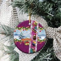 New Zealand Merry Christmas Ceramic Ornament Maori Animals, Koru Tattoo - Pink Xmas Style LT03 - Polynesian Pride