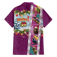 New Zealand Merry Christmas Family Matching Puletasi and Hawaiian Shirt Maori Animals, Koru Tattoo - Pink Xmas Style LT03 - Polynesian Pride