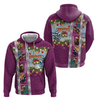 New Zealand Merry Christmas Hoodie Maori Animals, Koru Tattoo - Pink Xmas Style LT03 - Polynesian Pride