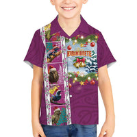 New Zealand Merry Christmas Kid Hawaiian Shirt Maori Animals, Koru Tattoo - Pink Xmas Style LT03 Kid Pink - Polynesian Pride