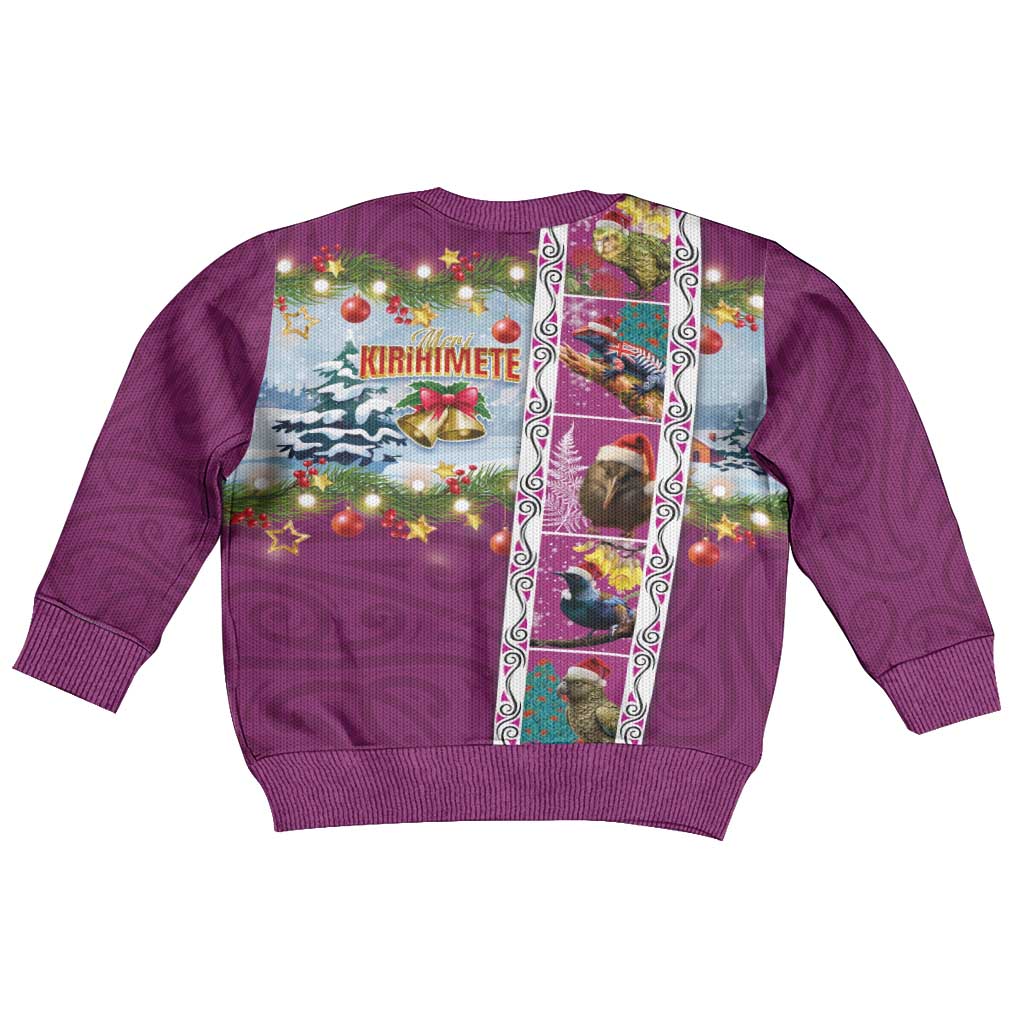 New Zealand Merry Christmas Kid Ugly Christmas Sweater Maori Animals, Koru Tattoo - Pink Xmas Style LT03 - Polynesian Pride