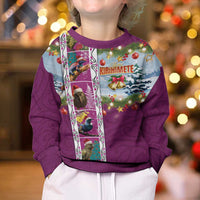 New Zealand Merry Christmas Kid Ugly Christmas Sweater Maori Animals, Koru Tattoo - Pink Xmas Style LT03 - Polynesian Pride