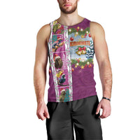 New Zealand Merry Christmas Men Tank Top Maori Animals, Koru Tattoo - Pink Xmas Style LT03 - Polynesian Pride