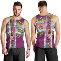 New Zealand Merry Christmas Men Tank Top Maori Animals, Koru Tattoo - Pink Xmas Style LT03 - Polynesian Pride