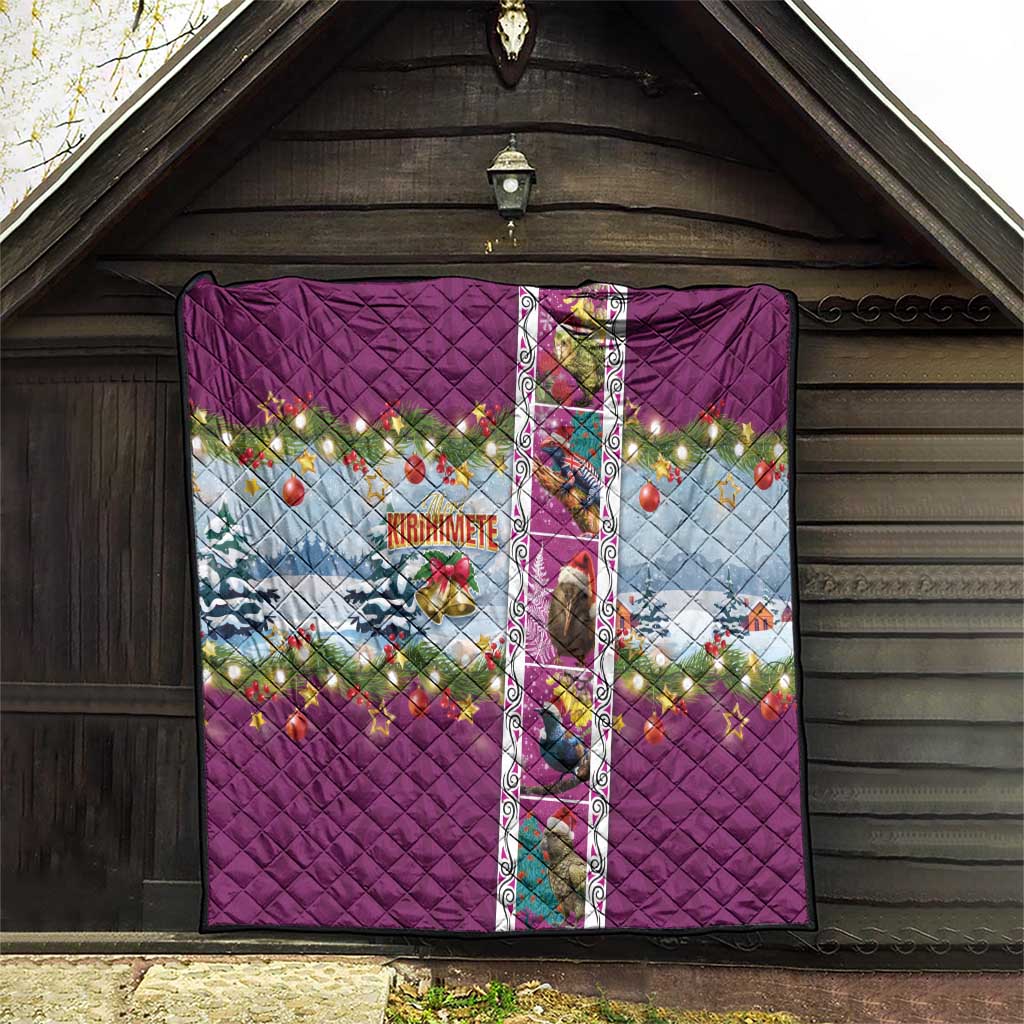 New Zealand Merry Christmas Quilt Maori Animals, Koru Tattoo - Pink Xmas Style LT03 - Polynesian Pride