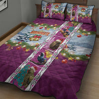 New Zealand Merry Christmas Quilt Bed Set Maori Animals, Koru Tattoo - Pink Xmas Style LT03 - Polynesian Pride