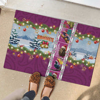 New Zealand Merry Christmas Rubber Doormat Maori Animals, Koru Tattoo - Pink Xmas Style LT03 - Polynesian Pride