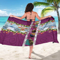 New Zealand Merry Christmas Sarong Maori Animals, Koru Tattoo - Pink Xmas Style LT03 - Polynesian Pride