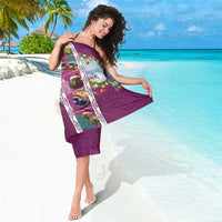 New Zealand Merry Christmas Sarong Maori Animals, Koru Tattoo - Pink Xmas Style LT03 - Polynesian Pride