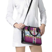 New Zealand Merry Christmas Shoulder Handbag Maori Animals, Koru Tattoo - Pink Xmas Style LT03 - Polynesian Pride