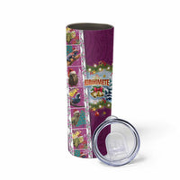New Zealand Merry Christmas Skinny Tumbler Maori Animals Xmas Style and Koru Tattoo Pink Color LT03 - Polynesian Pride