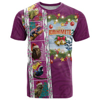 New Zealand Merry Christmas T Shirt Maori Animals, Koru Tattoo - Pink Xmas Style LT03 Pink - Polynesian Pride