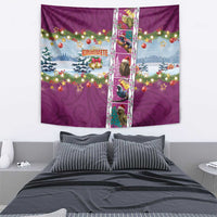 New Zealand Merry Christmas Tapestry Maori Animals, Koru Tattoo - Pink Xmas Style LT03 - Polynesian Pride