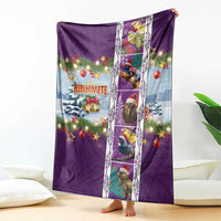 New Zealand Merry Christmas Blanket Maori Animals, Koru Tattoo - Purple Xmas Style LT03 - Polynesian Pride