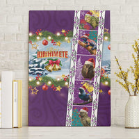 New Zealand Merry Christmas Canvas Wall Art Maori Animals, Koru Tattoo - Purple Xmas Style LT03 Without Frame Purple - Polynesian Pride
