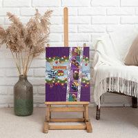 New Zealand Merry Christmas Canvas Wall Art Maori Animals, Koru Tattoo - Purple Xmas Style LT03 - Polynesian Pride