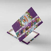 New Zealand Merry Christmas Canvas Wall Art Maori Animals, Koru Tattoo - Purple Xmas Style LT03 With Frame Purple - Polynesian Pride