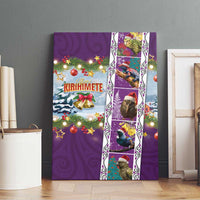 New Zealand Merry Christmas Canvas Wall Art Maori Animals, Koru Tattoo - Purple Xmas Style LT03 - Polynesian Pride