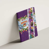 New Zealand Merry Christmas Canvas Wall Art Maori Animals, Koru Tattoo - Purple Xmas Style LT03 - Polynesian Pride