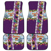 New Zealand Merry Christmas Car Mats Maori Animals, Koru Tattoo - Purple Xmas Style LT03 - Polynesian Pride