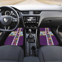 New Zealand Merry Christmas Car Mats Maori Animals, Koru Tattoo - Purple Xmas Style LT03 Set 2pcs - Front Purple - Polynesian Pride